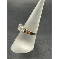 Ladies 14ct White Gold Cubic Zirconia Ring