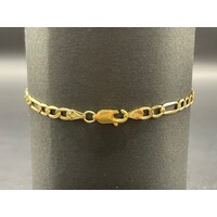 Unisex 9ct Yellow Gold Figaro Link Bracelet