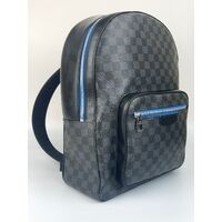 Louis Vuitton Josh Graphite Backpack Damier Canvas with Rare Blue Lining