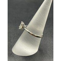 Ladies 14ct White Gold Solitaire Diamond Ring