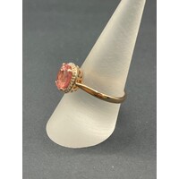 Ladies 10ct Rose Gold Morganite and Diamond Ring