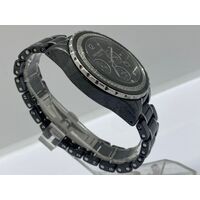 Michael Hill Chrono Watch 1/2 Carat TW of Diamonds Black Ceramic Stainless Steel