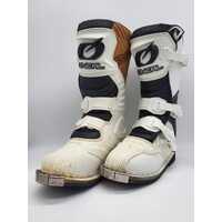 O'Neal Youth Rider Motocross Dirt Bike Boots White Size 4 US 36 EU