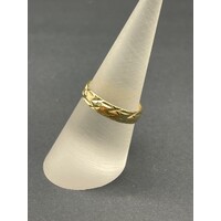 Unisex 9ct Yellow Gold Laser Cut Pattern Ring