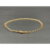 Unisex 9ct Yellow Gold Curb Link Bracelet