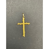 Unisex 18ct Yellow Gold Cross Pendant