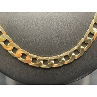 Mens 9ct Yellow Gold Curb Link Necklace