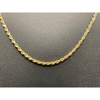 Unisex 9ct Yellow Gold Margarita Twist Link Necklace