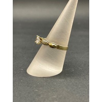 Ladies 9ct Yellow Gold Cubic Zirconia Vintage Design Ring