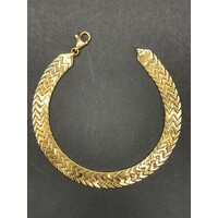 Ladies 21ct Yellow Gold Fancy Fishbone Link Bracelet