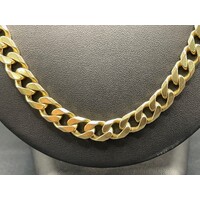 Mens 9ct Yellow Gold Chuncky Curb Link Necklace