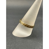 Unisex 9ct Yellow Gold Wave Pattern Band Ring