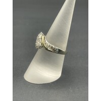 Ladies 10ct White and Yellow Gold Diamond Cluster Ring