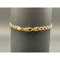 Unisex 9ct Yellow Gold Double Curb Link Bracelet