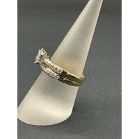 Ladies 9ct Yellow Gold Diamond Ring Set