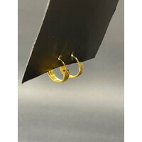 Ladies 18ct Yellow Gold Huggie Hoop Earrings