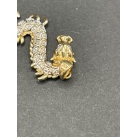 Unisex 9ct Two Tone Gold Dragon Pendant