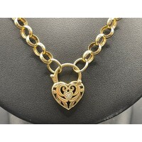 Ladies 9ct Yellow Gold Round Belcher Link Necklace