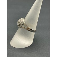 Ladies 10ct White Gold Diamond Cluster Ring