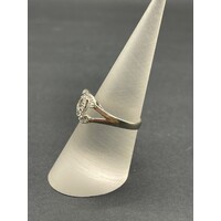 Ladies 14ct White Gold Diamond CC Ring