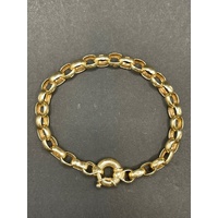 Ladies 9ct Yellow Gold Oval Belcher Link Bracelet