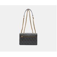 Guess Izzy Convertible Crossbody Flap Over Bag Coal Logo for Women