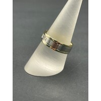 Mens 9ct Yellow Gold Diamond Ring