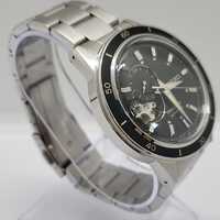 Seiko Black Presage with Open Heart Automatic Movement Mens Watch