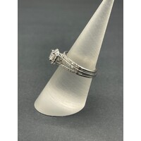 Ladies 14ct White Gold Diamond Ring Set