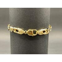 Mens 18ct Yellow Gold Birdeye/ Anchor Link ID Bracelet