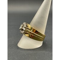 Ladies 18ct Yellow Gold 3 in 1 Diamond Ring