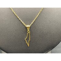 Ladies 21ct Yellow Gold Belcher Link Necklace & Pendant