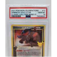 Pokémon TCG 2021 Celebrations Umbreon Gold Star Classic Collection #17 PSA 10