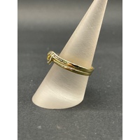 Ladies 9ct Yellow Gold Diamond Ring Set Ring