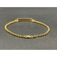 Childs 10ct Yellow Gold Belcher Link ID Bracelet