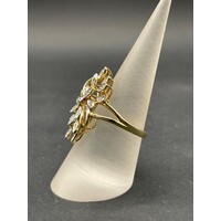 Ladies 9ct Yellow Gold Diamond Cluster Ring