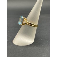 Ladies 18ct Yellow Gold Blue Gemstones and Diamonds Ring