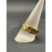 Mens 18ct Yellow Gold Wave Edge Ring