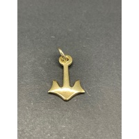 Unisex 18ct Yellow Gold Anchor Pendant