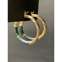 Ladies 9ct Yellow Gold Round Hoop Earrings