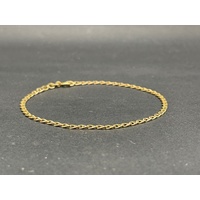 Unisex 9ct Yellow Gold Anchor Link Bracelet