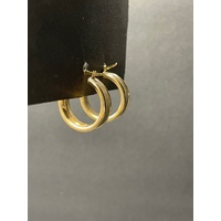 Ladies 9ct Yellow Gold Round Hoop Earrings