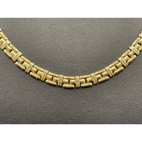 Ladies 18ct Yellow Gold Fancy Flat Link Necklace