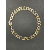 Mens 9ct Yellow Gold Curb Link Bracelet