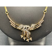 Ladies 18ct Two Tone Gold Fancy Link Necklace