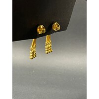 Ladies 22ct Yellow Gold Filigree Dangle Earrings