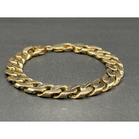 Mens 9ct Yellow Gold Chunky Curb Link Bracelet