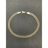 Ladies 9ct Yellow Gold Oval Double Curb Link Bracelet