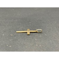 Unisex 9ct Yellow Gold Cross Pendant