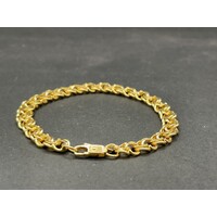 Ladies 14ct Yellow Gold Double Curb Link Bracelet